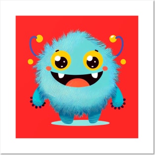 Cute Happy Monster for Boys and Girls Posters and Art